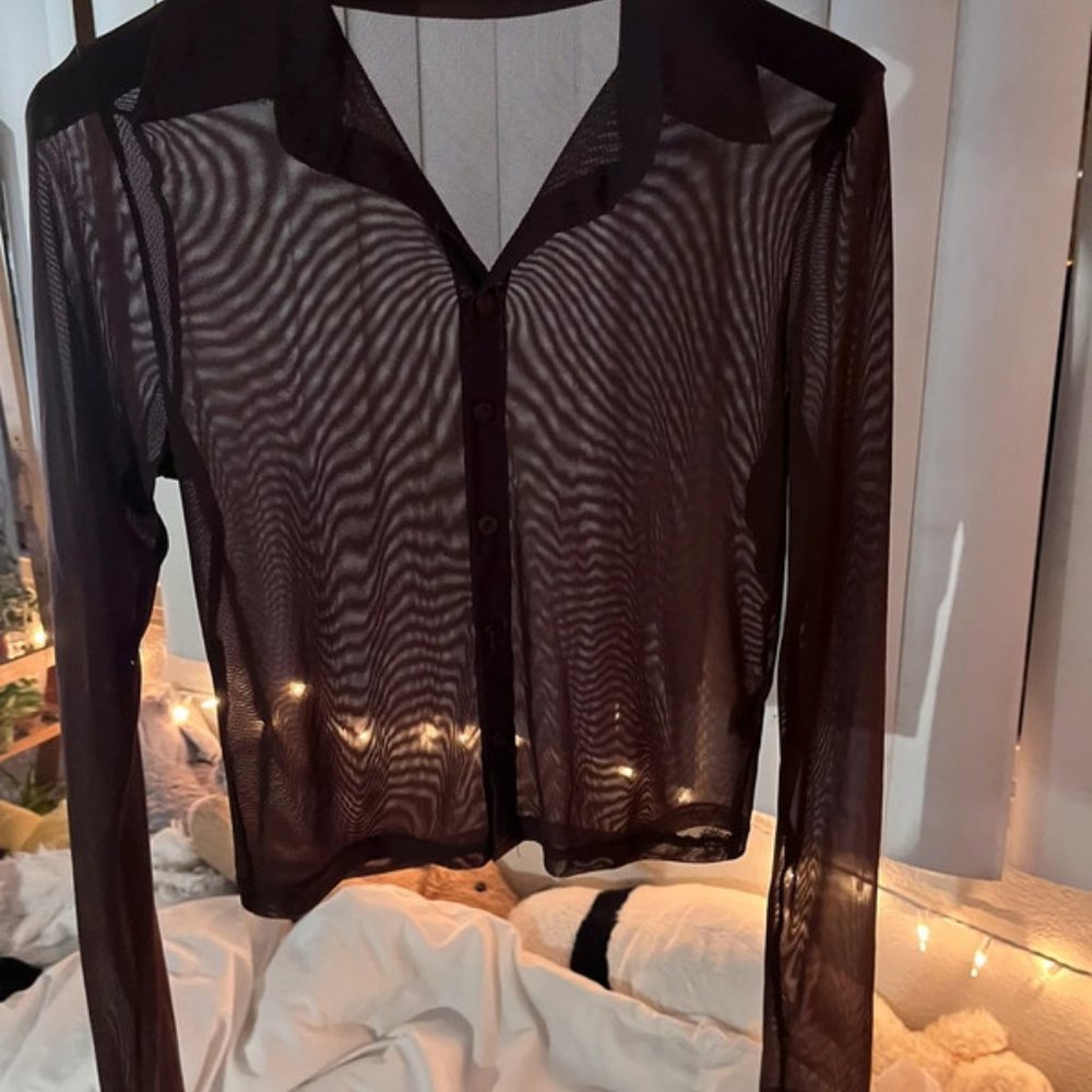 sheer collar top